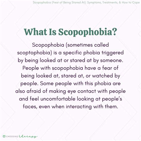 scopophobia meaning|Scopophobia (Fear of Being Stared At): Signs, Solutions